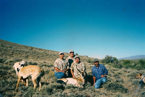 Hppy hunting party with pronghorn.