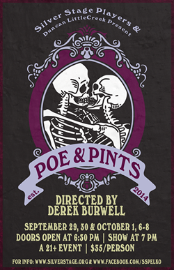 Silver Stage Players Poe & Pints 2022 poster graphic.